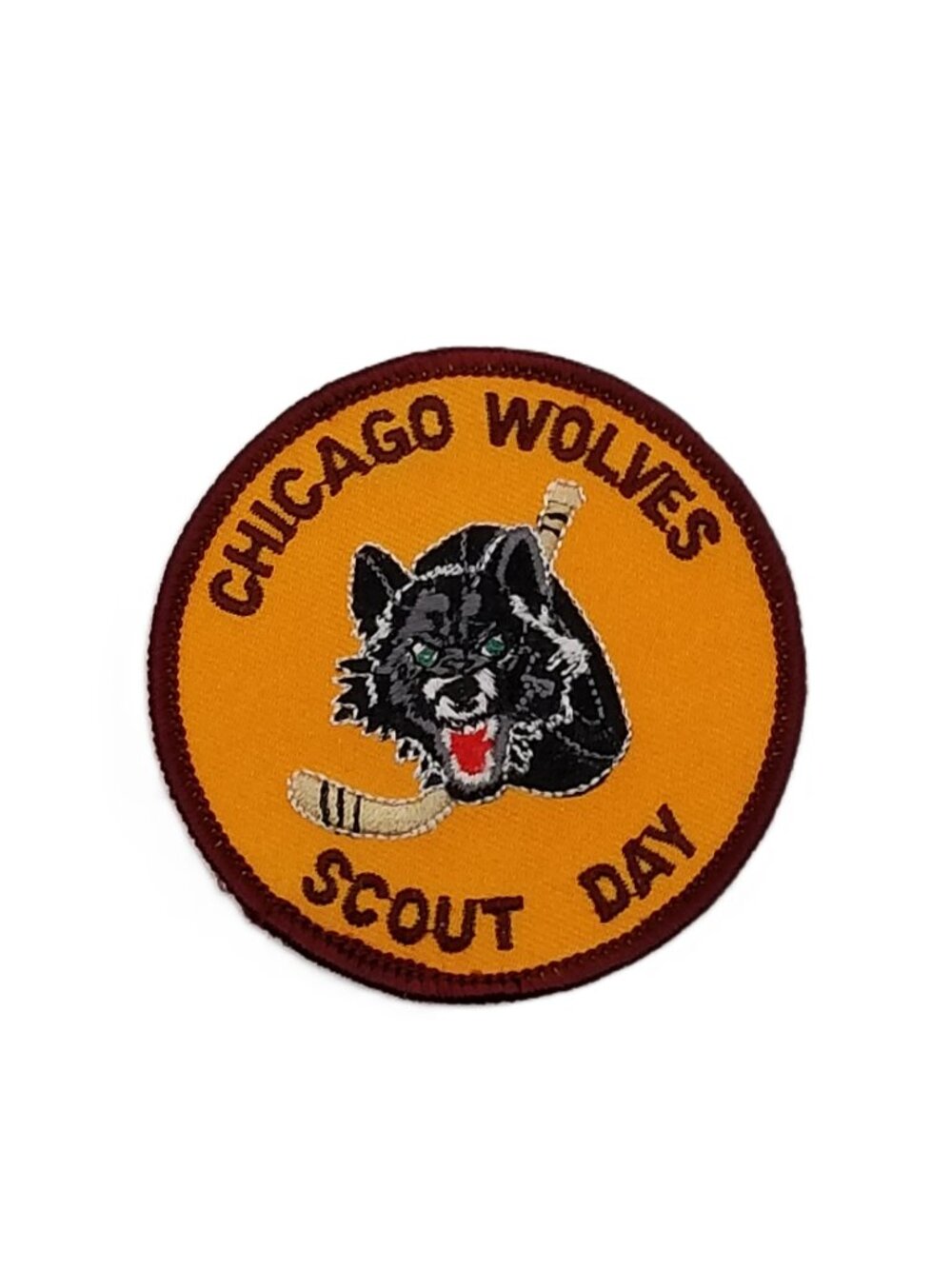 Chicago Wolves Scout Day AHL Hockey Patch 3 Inch Round Embroidered Souvenir NOS